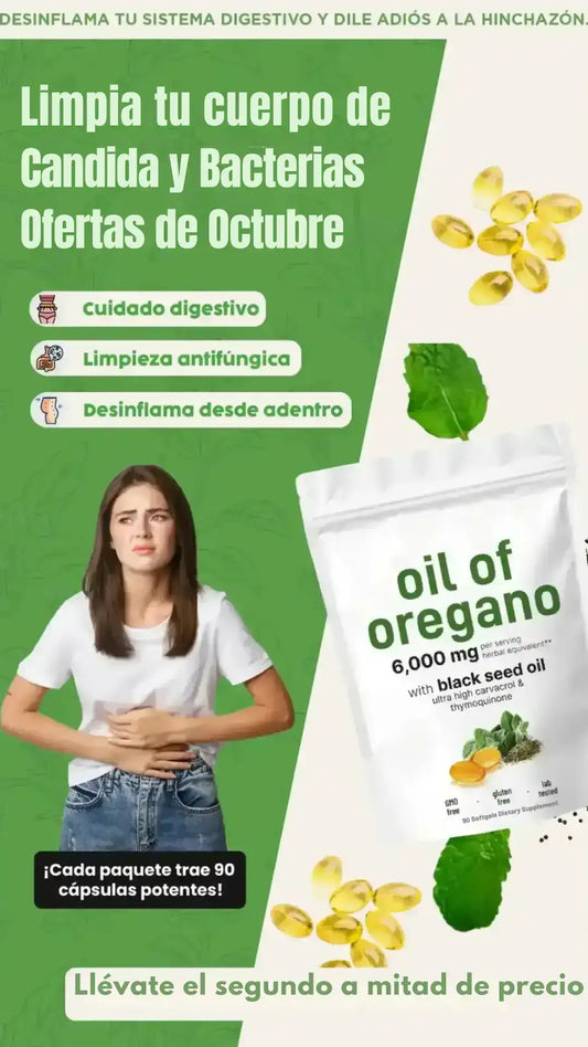 Aceite de orégano Doble potencia contra bacterias  OIL OF OREGANO