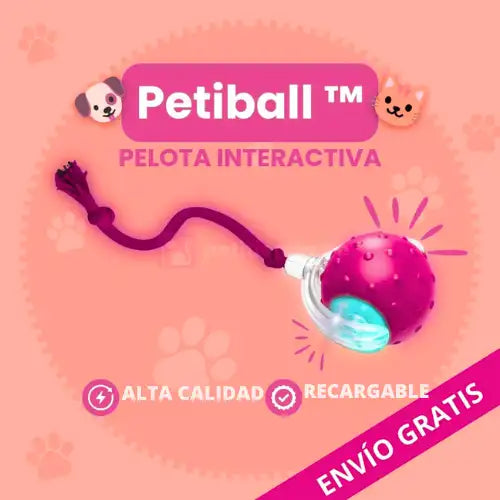Petiball™ | Pelota Interactiva  Ideal para Ejercicio y Estimulación Mental de tu Mascota - Recargable Usb