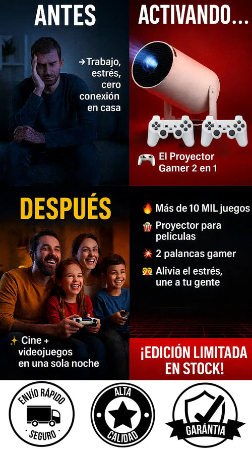 Proyector Gamer 2 en 1 Smart WIFI - BLUETOOTH Incluye 2 Palancas 🎮 🎮