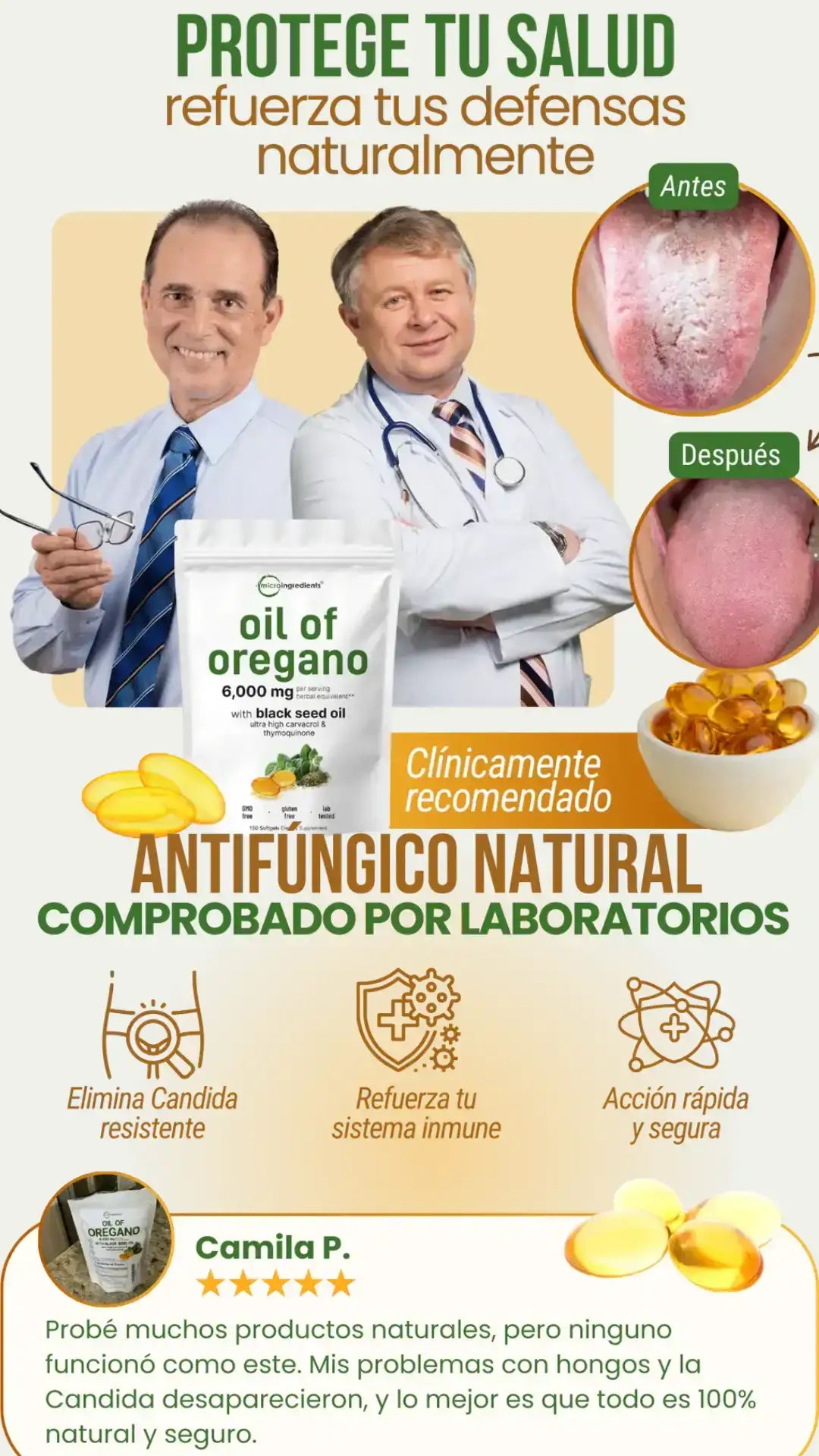 Aceite de orégano Doble potencia contra bacterias  OIL OF OREGANO